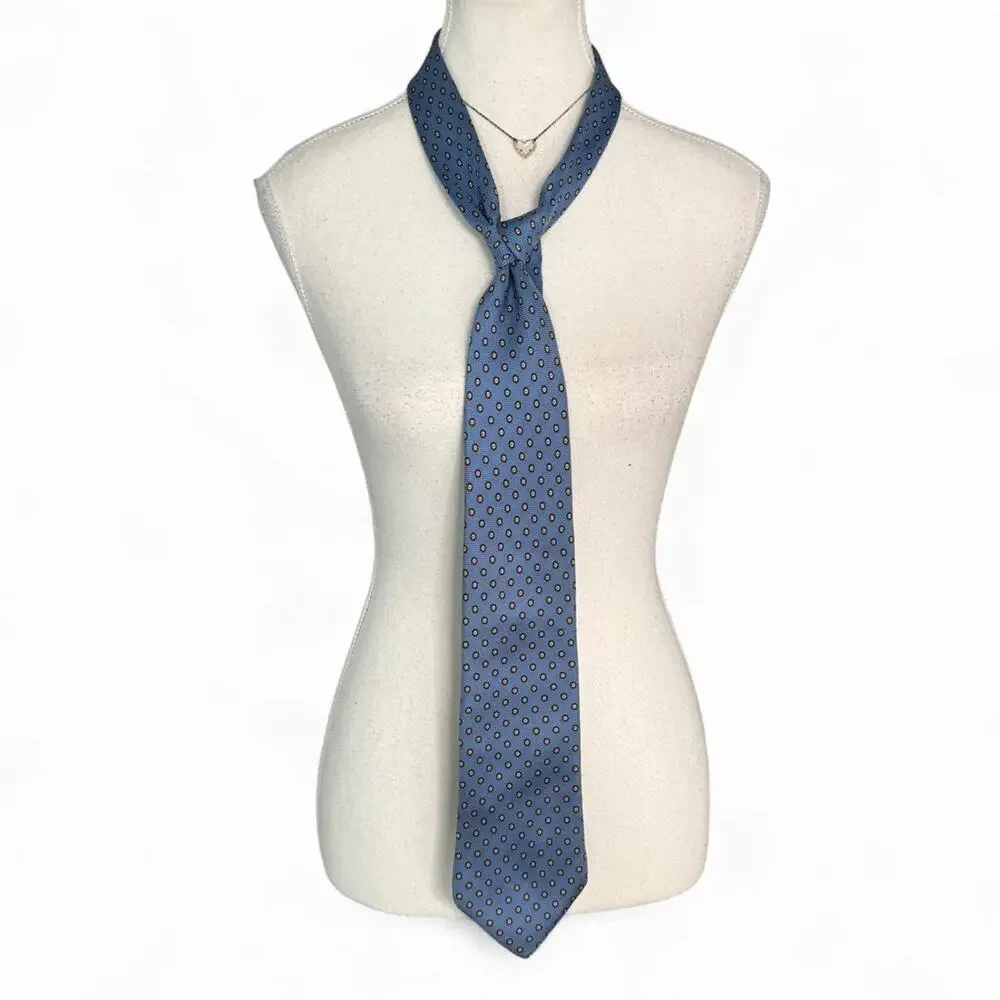 Brooks Brothers Blue Polka Dot Silk Tie Classic Mens Necktie